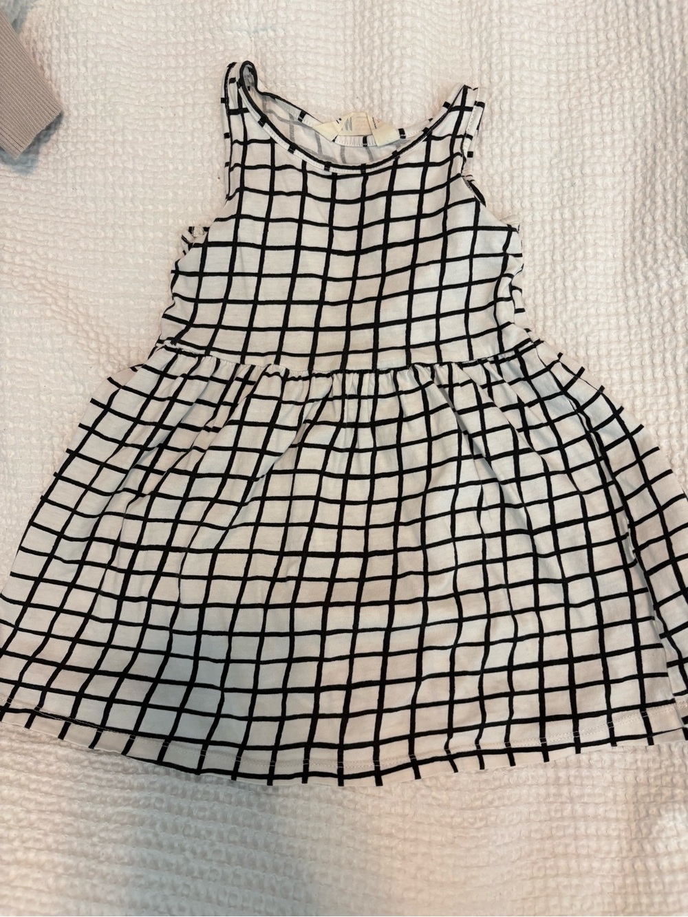 H&M Black and White Grid Sleeveless Girls Dress